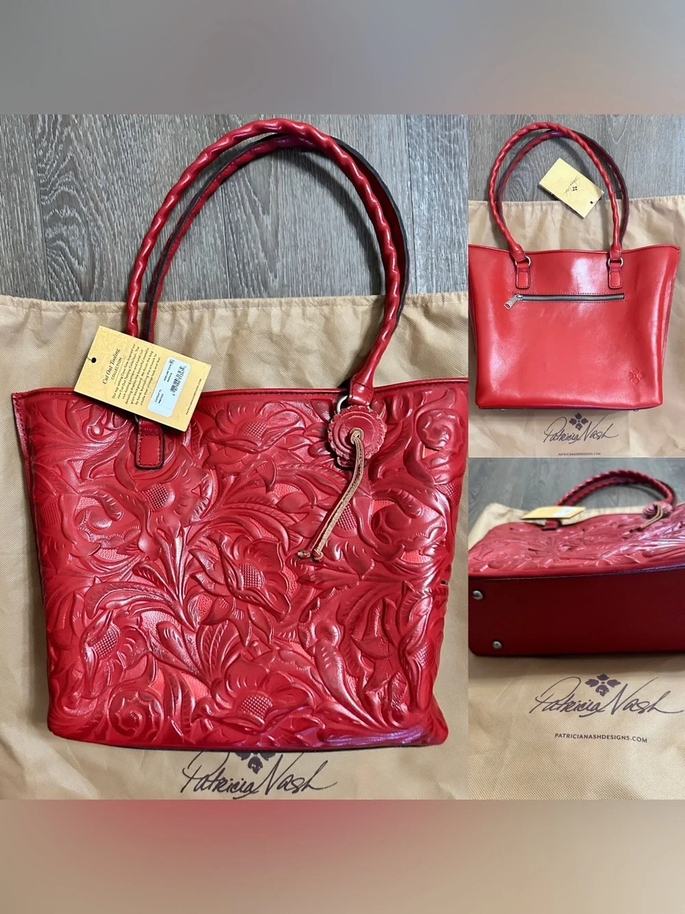 Patricia Nash Leather Cutout Adeline Tote Bag Purse New with tags
